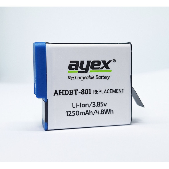 Ayex AHDBT-801 Batarya, GoPro Hero 8, 7, 6, 5 Uyumlu - 2