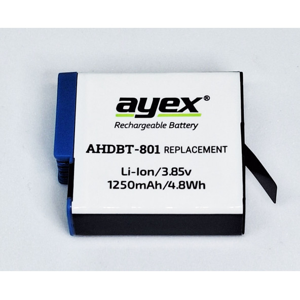 Ayex AHDBT-801 Batarya, GoPro Hero 8, 7, 6, 5 Uyumlu - 6