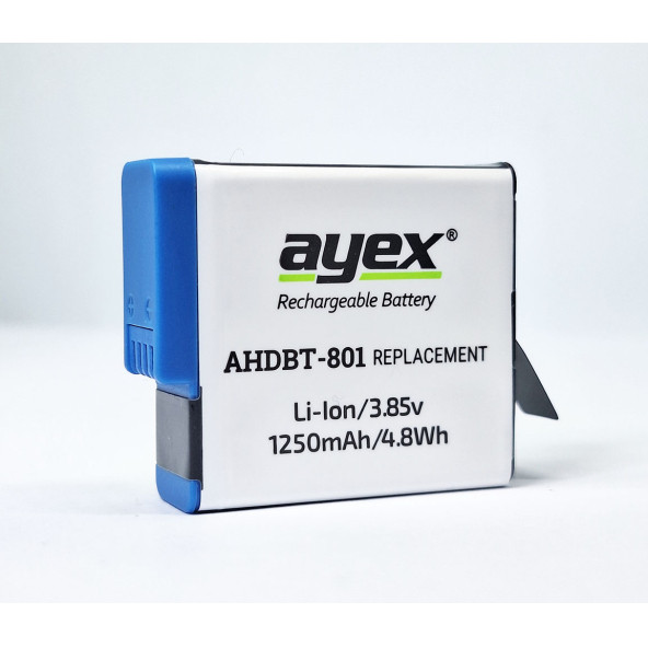 Ayex AHDBT-801 Batarya, GoPro Hero 8, 7, 6, 5 Uyumlu - 7