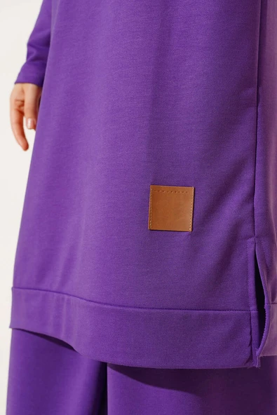 Armalı Bol Paça İkili Takım Mor - Resim 4