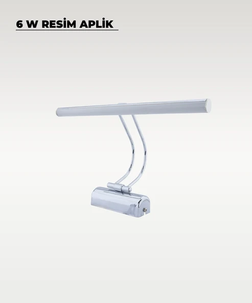 6W Krom Flüt Aplik 6500K (Beyaz Işık) - Resim 3