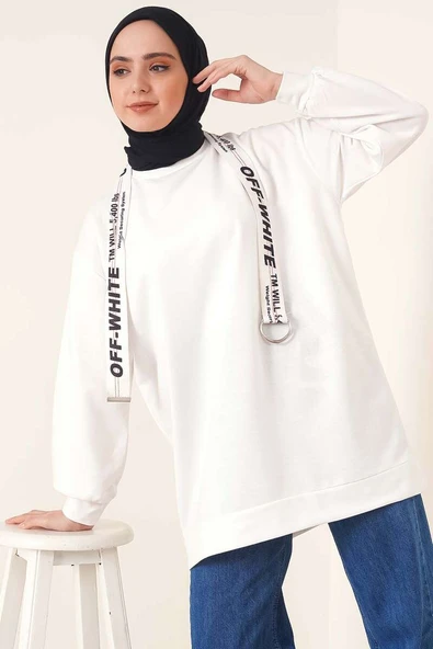 İki İplik Düz Tunik Beyaz - Resim 2