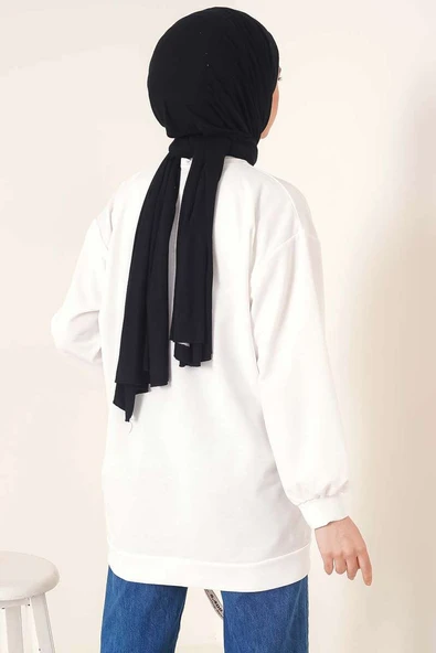 İki İplik Düz Tunik Beyaz - Resim 3
