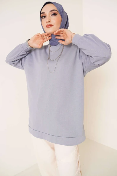 İki İplik Düz Tunik Kayrak Grisi ürün görseli 1