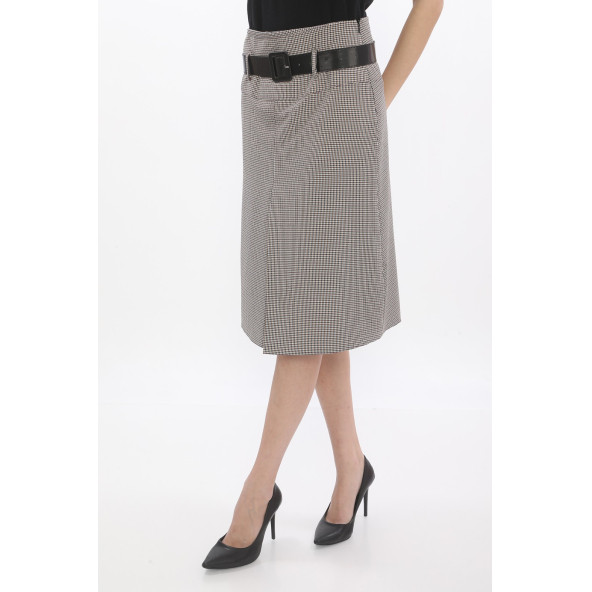 SORALLİNE KADIN OFİS ETEK 722 DESENLİ MÜRDÜM - 2