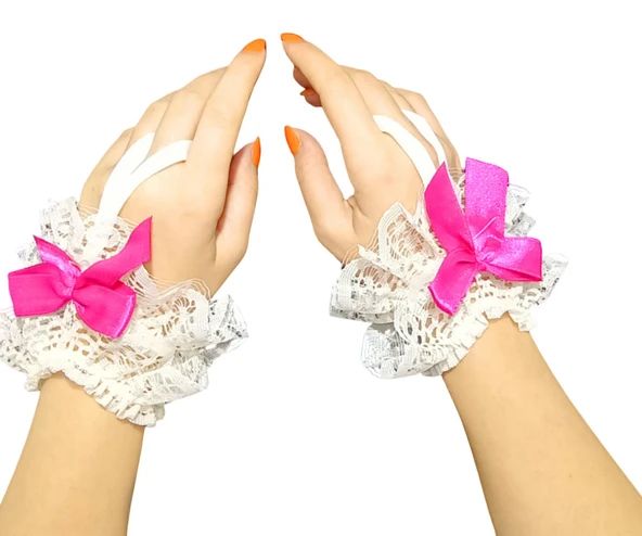 ASM1286Y Kadın Ekru Dantel El Bilekliği Gelinlik Aksesuarı - 2