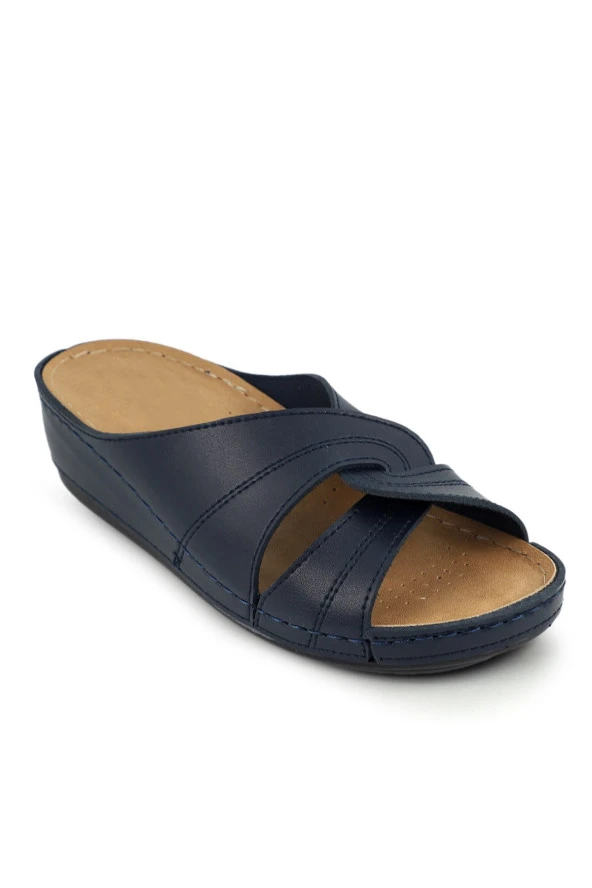 İncim ® | Hera Kadın Lacivert Rahat Ortopedik Konfor Anatomik Hafif Taban Ev ve Günlük Terlik - Resim 2