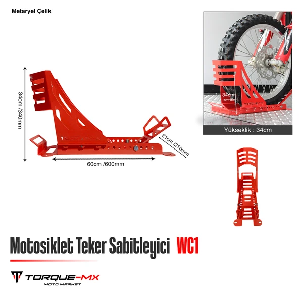 Torque-MX Motosiklet Teker Sabitleyici WC1 Kırmızı - 5
