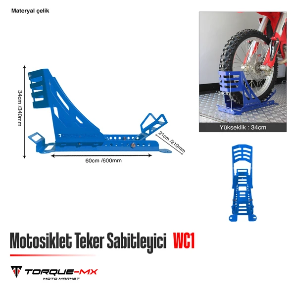 Torque-MX Motosiklet Teker Sabitleyici WC1 Lacivert - Resim 5