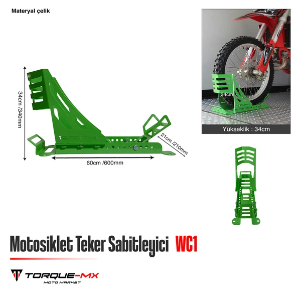 Torque-MX Motosiklet Teker Sabitleyici WC1 Yeşil - Resim 5
