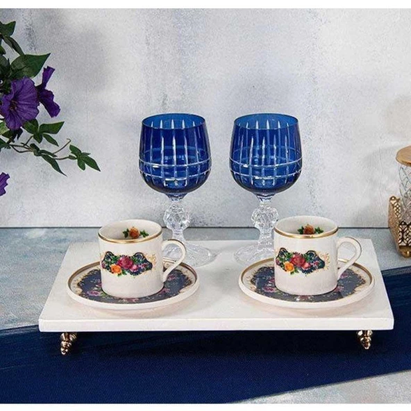 MONDECOR RSA033 LOTUS KOBALT 2Lİ KAHVE SETİ 4 PRÇ.