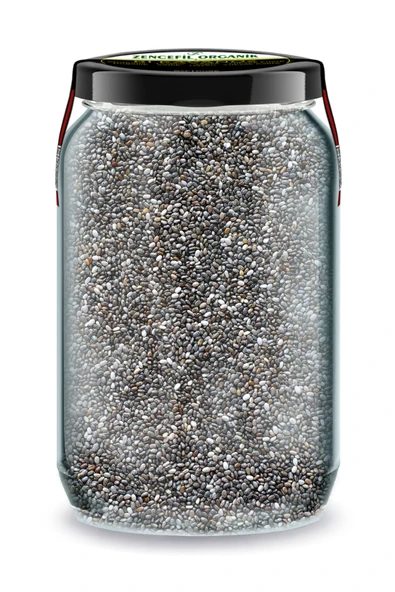 Chia Tohumu Bi Kavanoz 660 cc. Cam Kavanozda Katkısız Çiya Tohum Pure Chia Seeds - 1