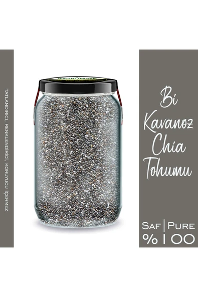 Chia Tohumu Bi Kavanoz 660 cc. Cam Kavanozda Katkısız Çiya Tohum Pure Chia Seeds - 3