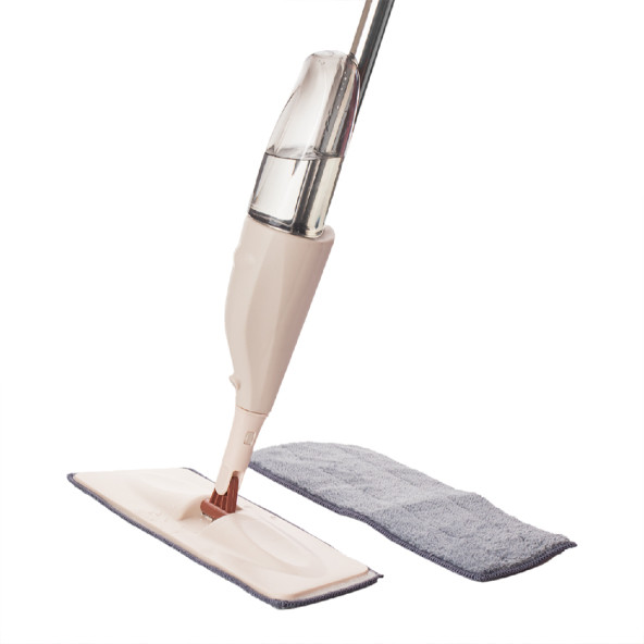 Porsima 13279 Deterjan Hazneli 360 Derece Dönebilen Sprey Mop Yedek Bezli Temizlik Paspası - Krem - 2