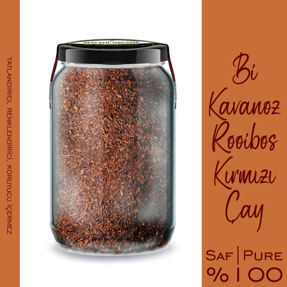 Kırmızı Çay Rooibos Bi Kavanoz 660 cc. Cam Kavanozda Saf Katkısız Rooibos Roibos Roybos Pure Red Tea - 3