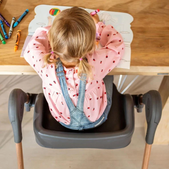 Maxi-Cosi Minla 6'Sı Bir Arada Ahşap Görünümlü Mama Sandalyesi Beyond Graphite Eco - Resim 12