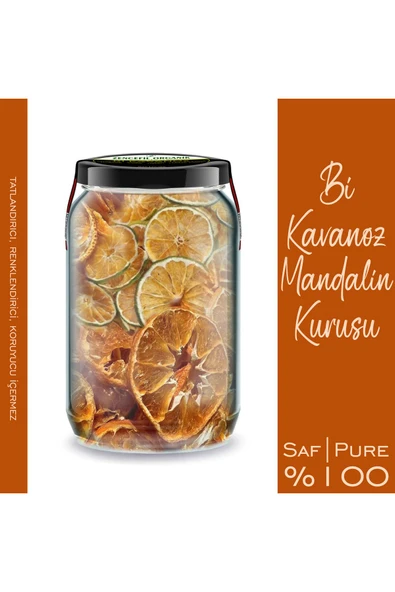 Mandalin Kurusu Bi Kavanoz 660 cc. Cam Kavanozda Saf Katkısız Kuru Mandalina Cipsi Dried Tangerine - Resim 3