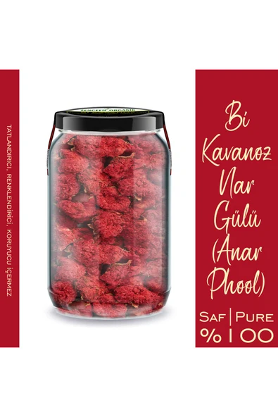 Nar Gülü İthal Nar Çiçeği Bi Kavanoz 660 cc. Cam Kavanozda Katkısız Anar Phool Gule Anaar - Resim 3