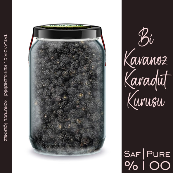Siyah Dut Kurusu Bi Kavanoz 660 cc. Cam Kavanozda Katkısız Kurutulmuş Karadut Dried Black Mulberry - Resim 3