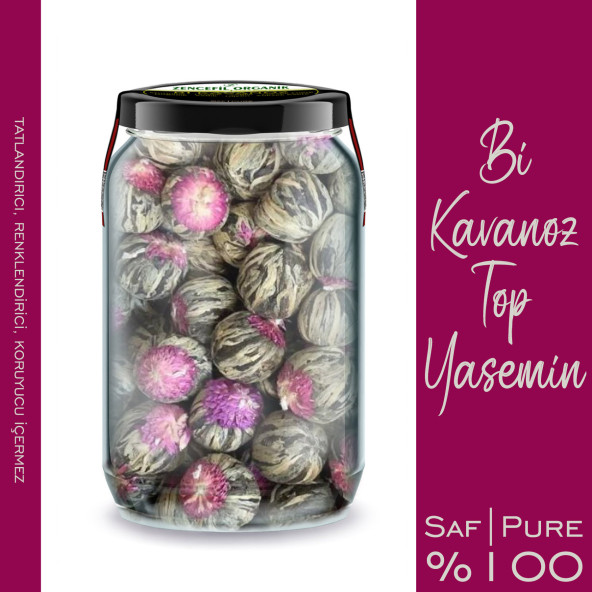 Top Yasemin Çayı Bi Kavanoz 660 Cc. Cam Kavanozda Saf Katkısız Suda Açılan Yasemin Çayı Jasmie Tea - 3