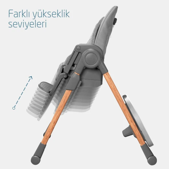 Maxi-Cosi Minla 6'sı Bir Arada  Ahşap Görünümlü Mama Sandalyesi Beyond Grey Eco - 4