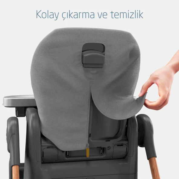 Maxi-Cosi Minla 6'sı Bir Arada  Ahşap Görünümlü Mama Sandalyesi Beyond Grey Eco - 5