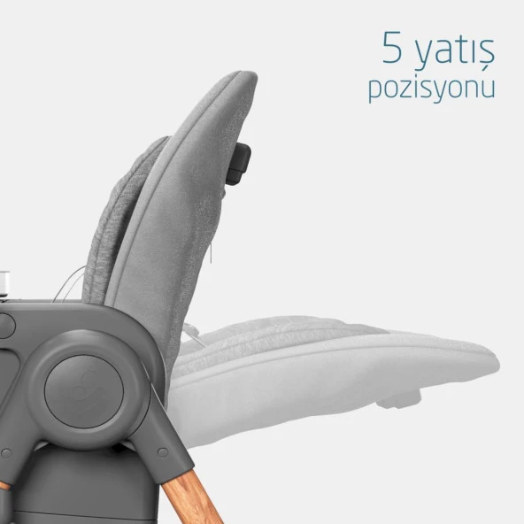 Maxi-Cosi Minla 6'sı Bir Arada  Ahşap Görünümlü Mama Sandalyesi Beyond Grey Eco - 6