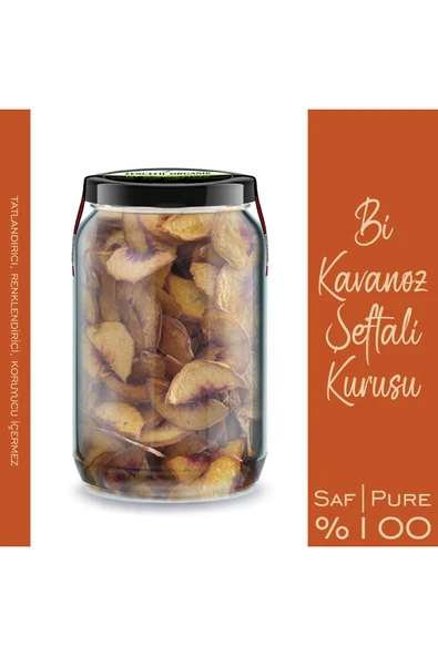 Şeftali Kurusu Bi Kavanoz 660 cc. Cam Kavanozda Katkısız Yaprak Dilim Kurutulmuş Şeftali Dried Peach - 3