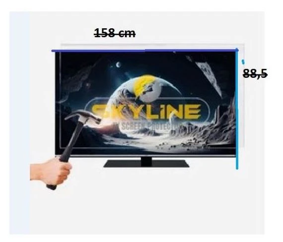 158x88,5 cm, 70 İnç 178 Ekran Koruyucu, Ekran Koruma Camı, Ekran Kırılmasına Son