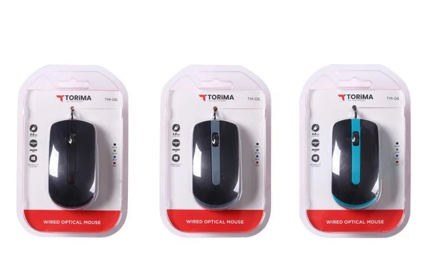 Torima TM-06 Kablolu Mavi Optik Mouse - 2