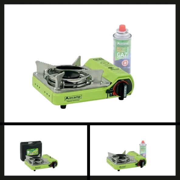 Uyguna-Yakala Ck-506 Yeşil Tekli Çantalı Mini Portatif Ocak Orcamp-YKT.171 - Resim 2