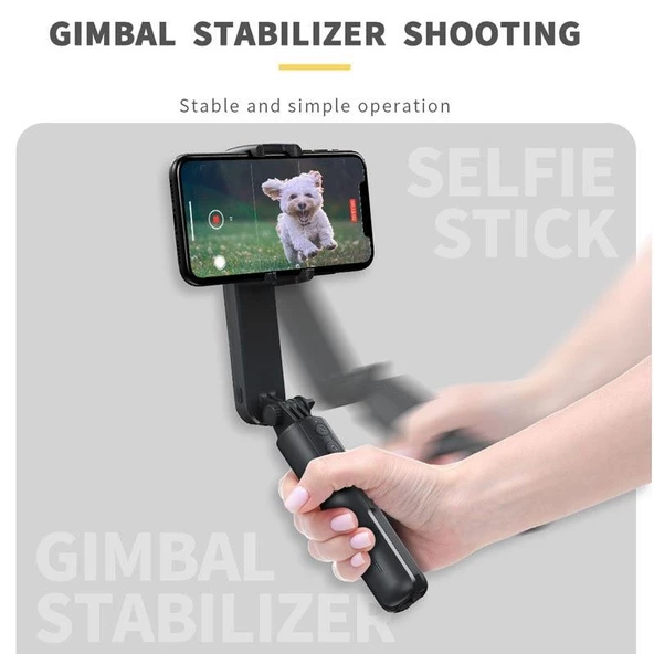 Torima L09 Profesyonel Işıklı Gimbal Öz Çekim Telefon Sabitleyici Video Çekimi Siyah - 2