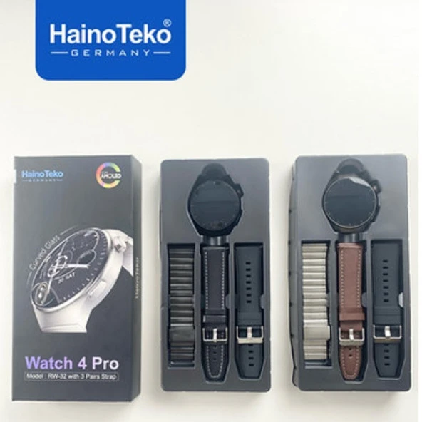 Haino Teko RW32 Watch 4 Pro Curved Amoled Ekran Android İos HarmonyOs Uyumlu Akıllı Saat Siyah - 7