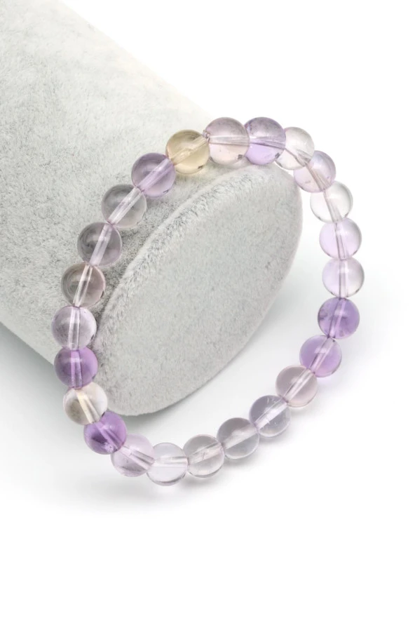 Ametrin Doğal Taş Bileklik 8 mm Küre Kesim ürün görseli