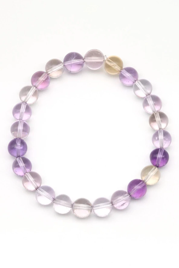 Ametrin Doğal Taş Bileklik 8 mm Küre Kesim - Resim 2