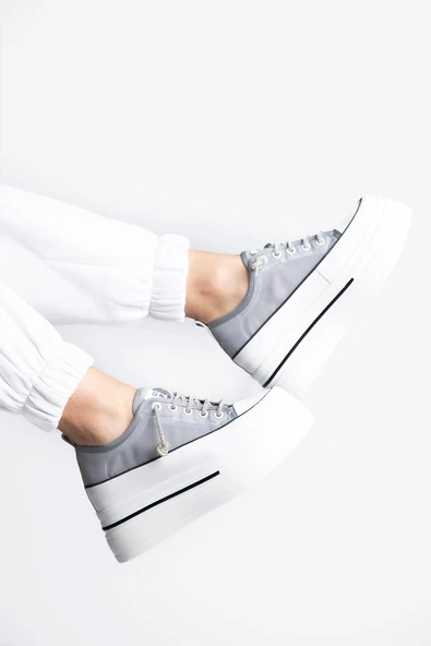 Kadın Yüksek Taban Transparan Bayez Sneakers - 9