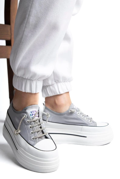 Kadın Yüksek Taban Transparan Bayez Sneakers - 8
