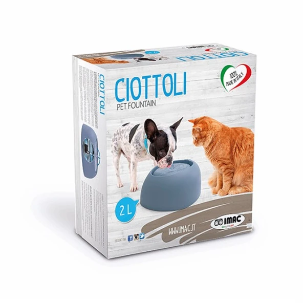 İmac Pet Fountain Otomatik Su Kabı 2 Litre Buz Mavisi