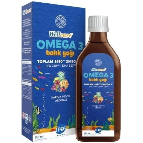 Wellcare Omega 3 Karışık Meyve Aromalı Balık Yağı 150 ml