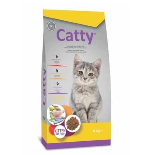 Catty Tavuklu Yavru Kedi Maması 15 Kg