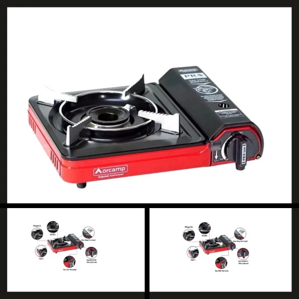 Uyguna-Yakala Kırmızı Ck-505 Orcamp Tekli Portatik Ocak-YKT.160 ürün görseli