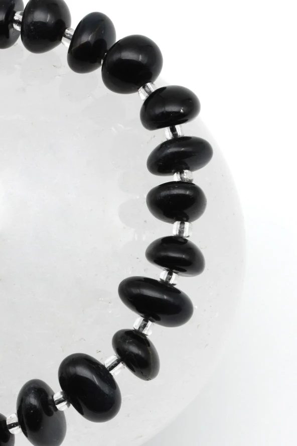 Kaplan Gözü Doğal Taş Makrome Örme Bileklik Şekilsiz Kesim - Resim 2