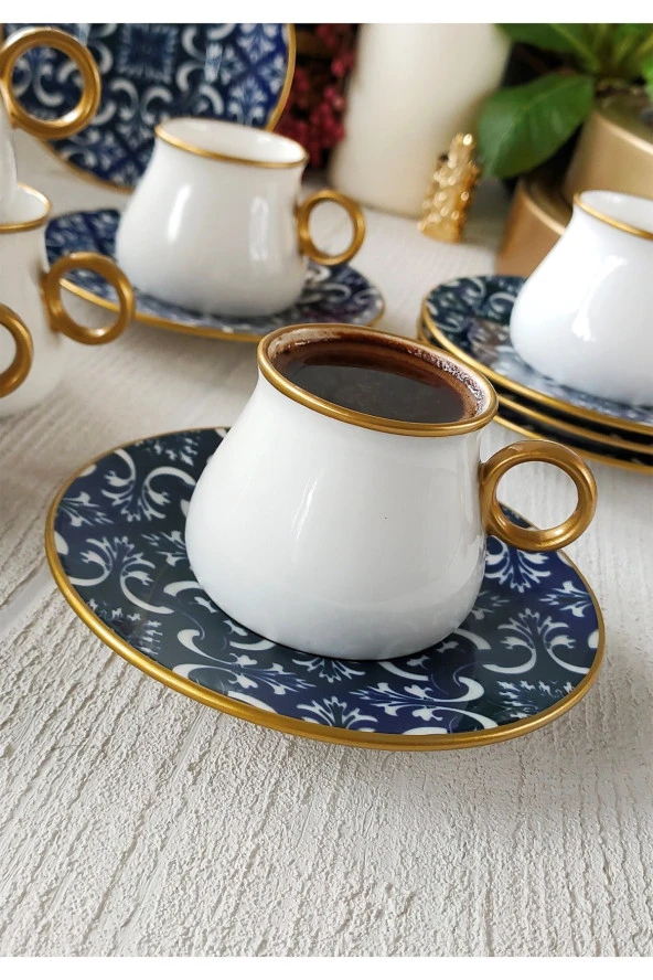 Rita 6 Kişilik Yaldızlı Kahve Fincan Takımı RITA-agora ( EDFA-12-KFT-RIT) - 3