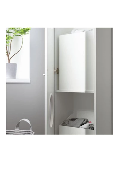 Nysjön Kirli Çamaşır Dolabı, Beyaz Renk MeridyenDukkan 40x190 cm - 3