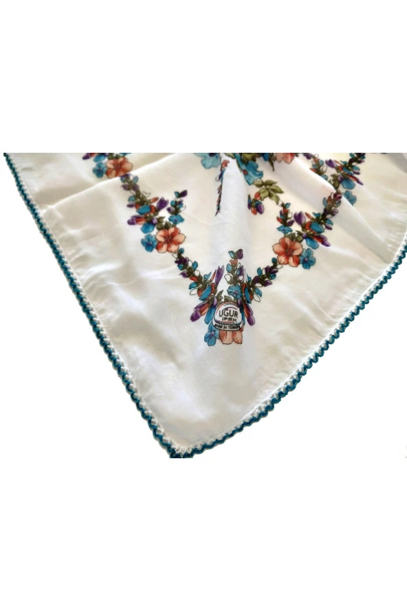Mürdüm Yazma, Yemeni, Tülbent, 100x100cm, Kenarları Kroşetalı, Tamamen Pamuklu, Terletmez, - 2