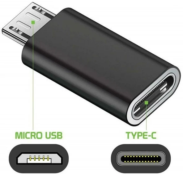 Elektronikucuz Type-C Micro USB Çevirici Typec Micro USB Dönüştürücü Typec Dişi Micro USB Erkek Çevirici Type-c Dişi Micro USB Erkek Çevirici Type-C to Micro Usb