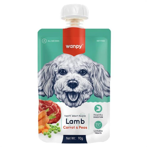 Wanpy Taze Kuzulu & Havuçlu Köpek Et Ezmesi 90 gr