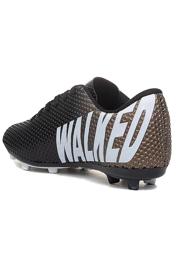 Walked Siyah Gold Krampon Çim Erkek Futbol Spor Ayakkabı - 2