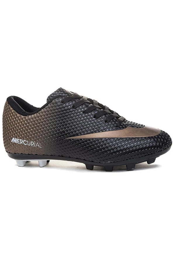 Walked Siyah Gold Krampon Çim Erkek Futbol Spor Ayakkabı - 3