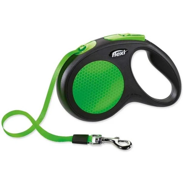 Flexi New Neon Otomatik Şerit Köpek Gezdirme Kayışı 5m Yeşil Medium